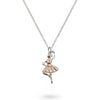 CZ Ballerina Necklace Rose Gold & Silver