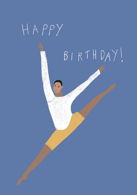 Birthday Ballet Leap Boy Greeting Card