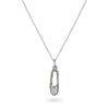 CZ-Encrusted Single Ballet Shoe Necklace Sterling Silver